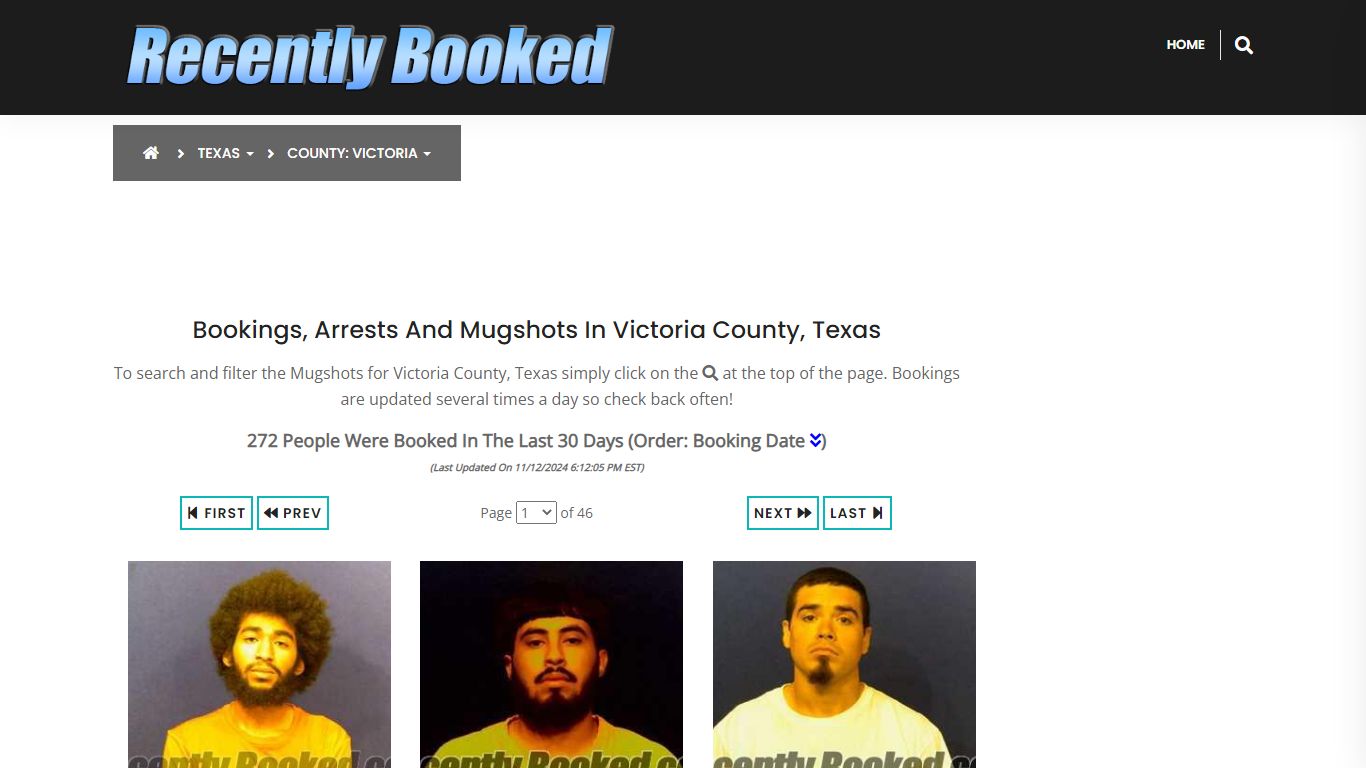 Bookings, Arrests and Mugshots in Victoria County, Texas - Recently Booked